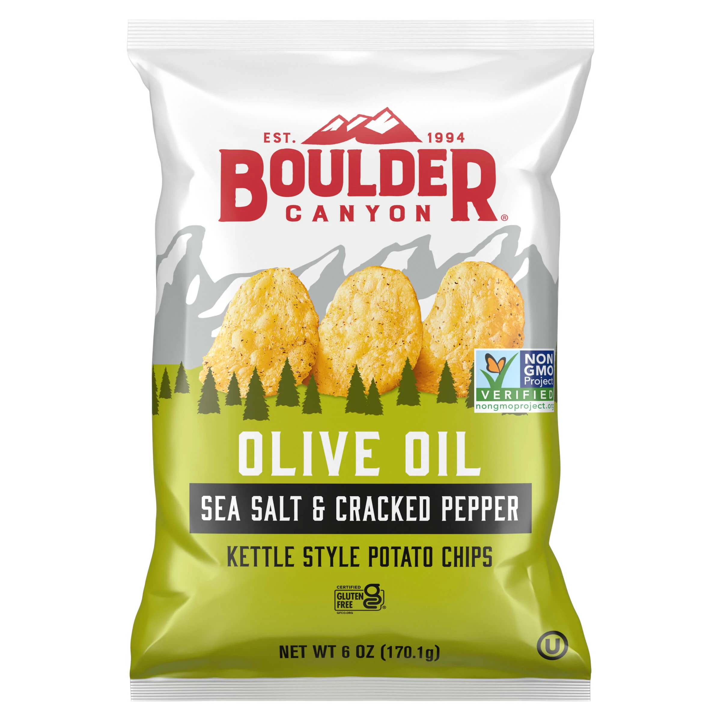 Boulder Canyon Kettle Potato Chips Olive Oil Sea Salt & Cracked Pepper 6.5 oz
