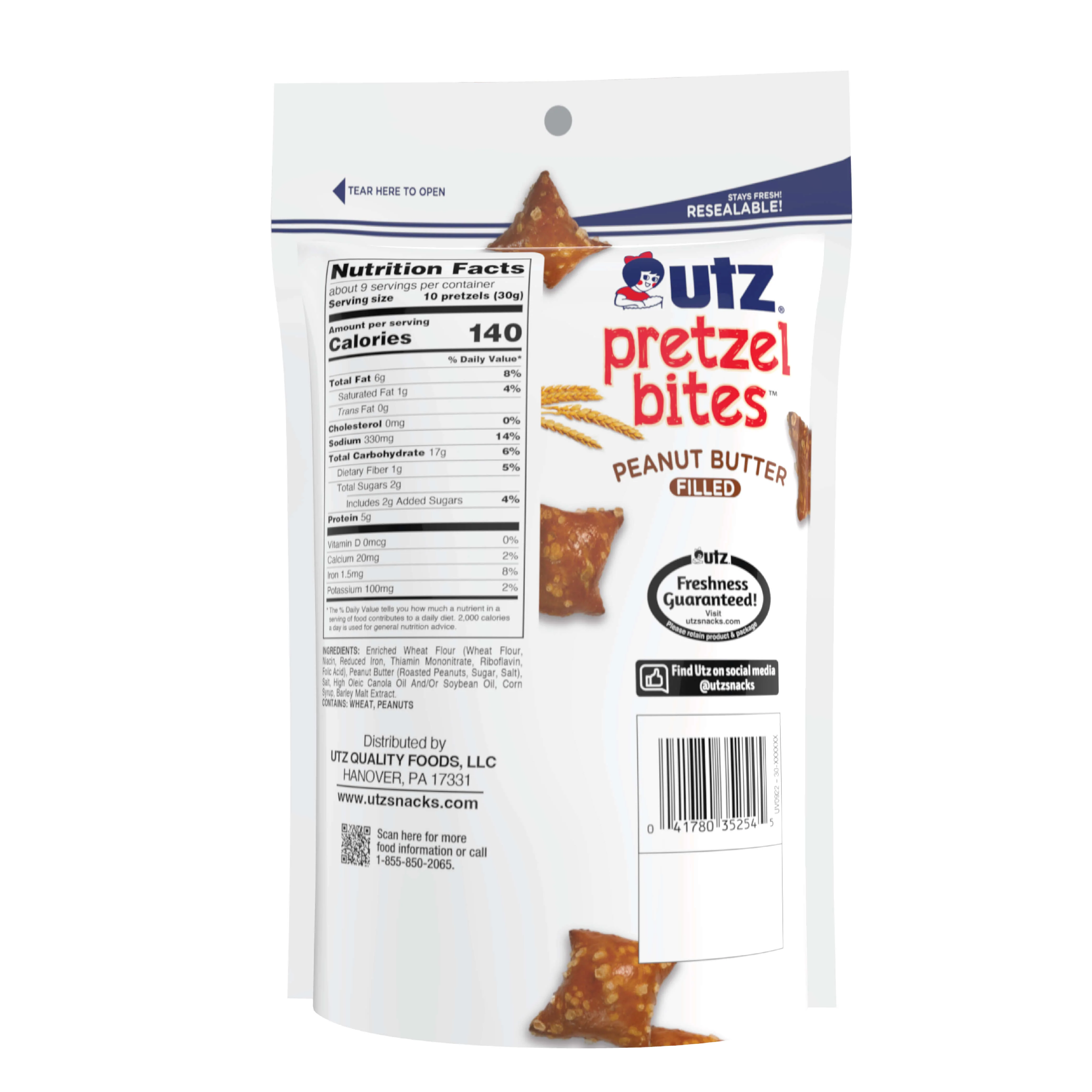 Utz, Peanut Butter Pretzel Bites, Family Size, 10 oz Bag - Image 2