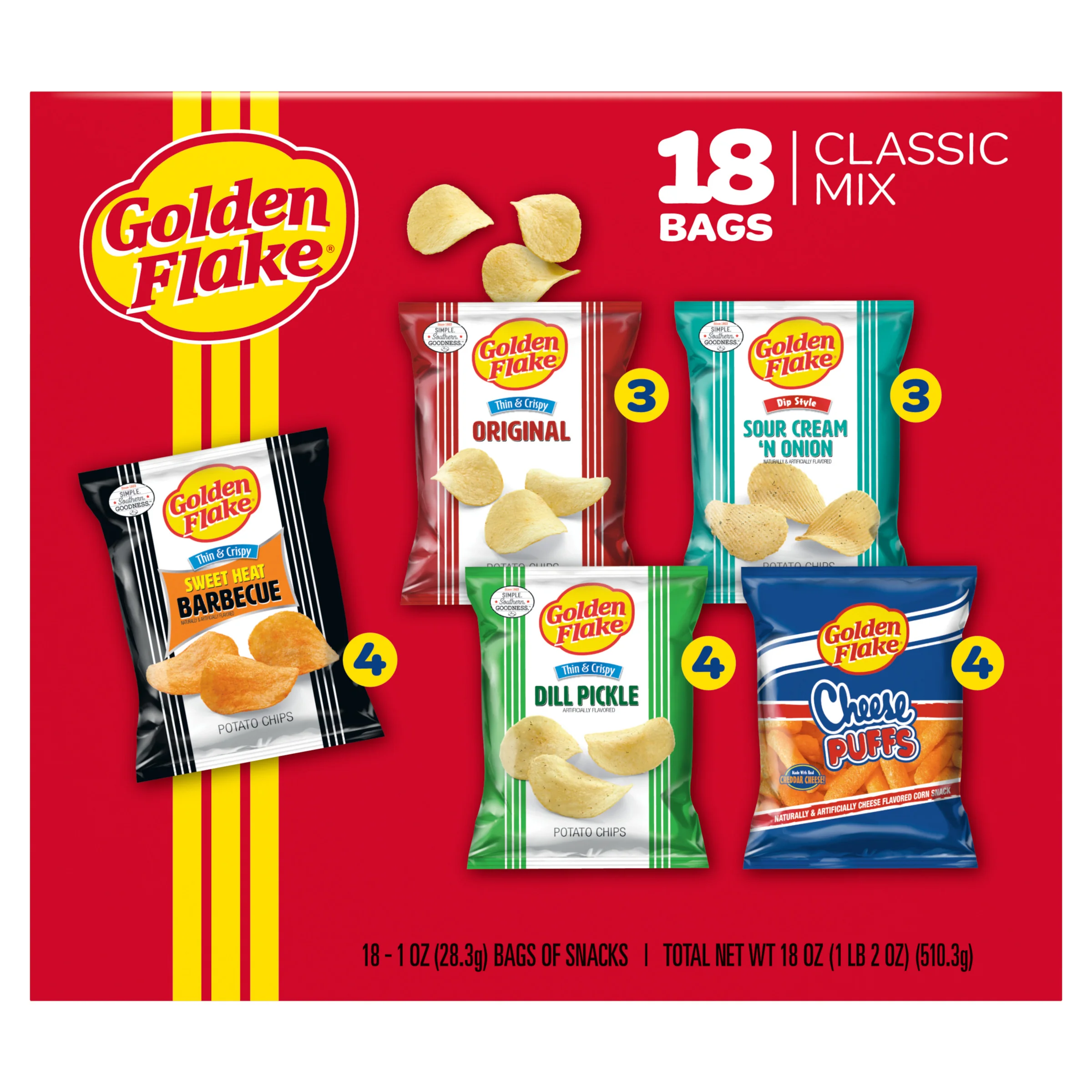 Golden Flake Classic Mix Variety Pack 18ct (1 oz Bags)