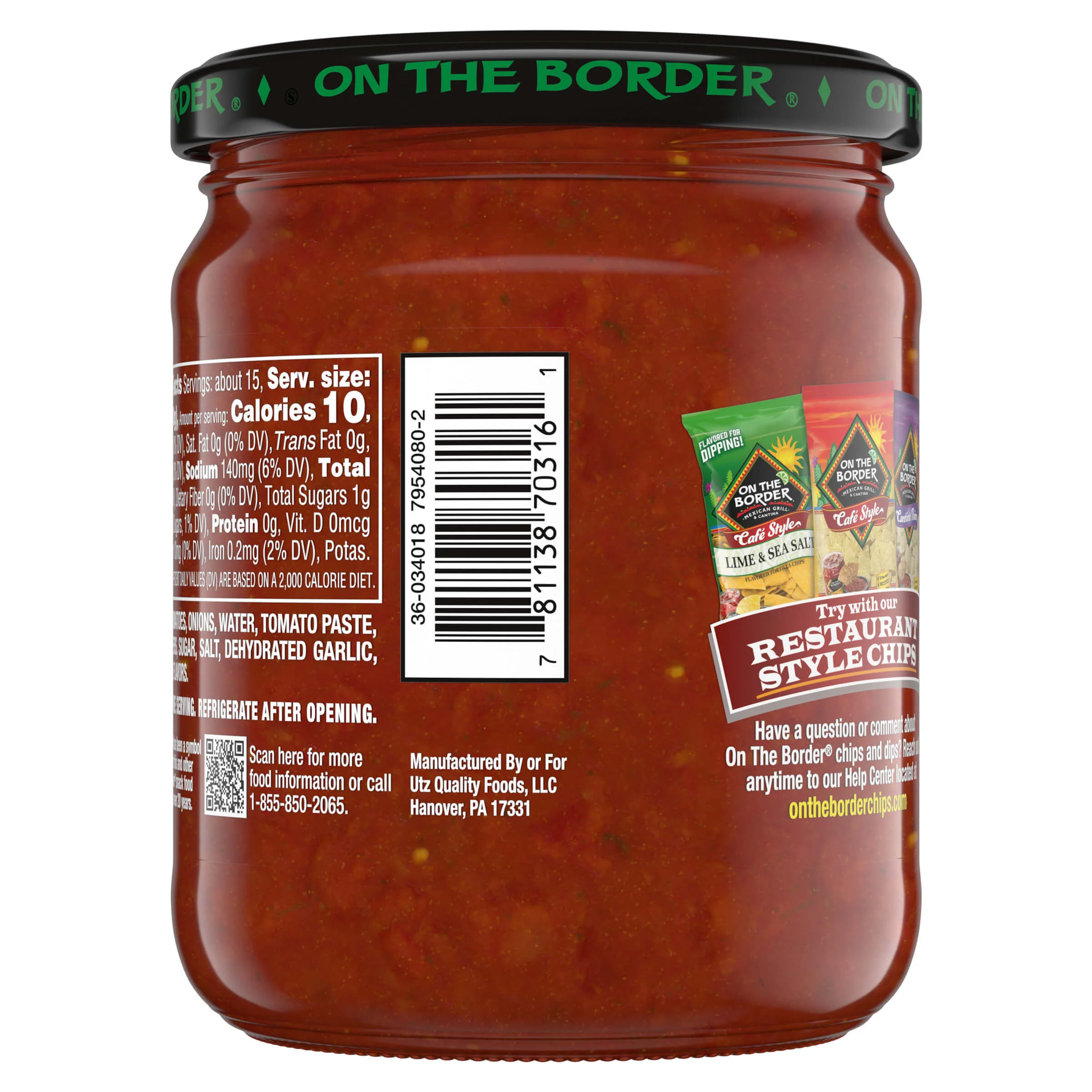 On The Border Salsa Mild 16 oz. - Image 2
