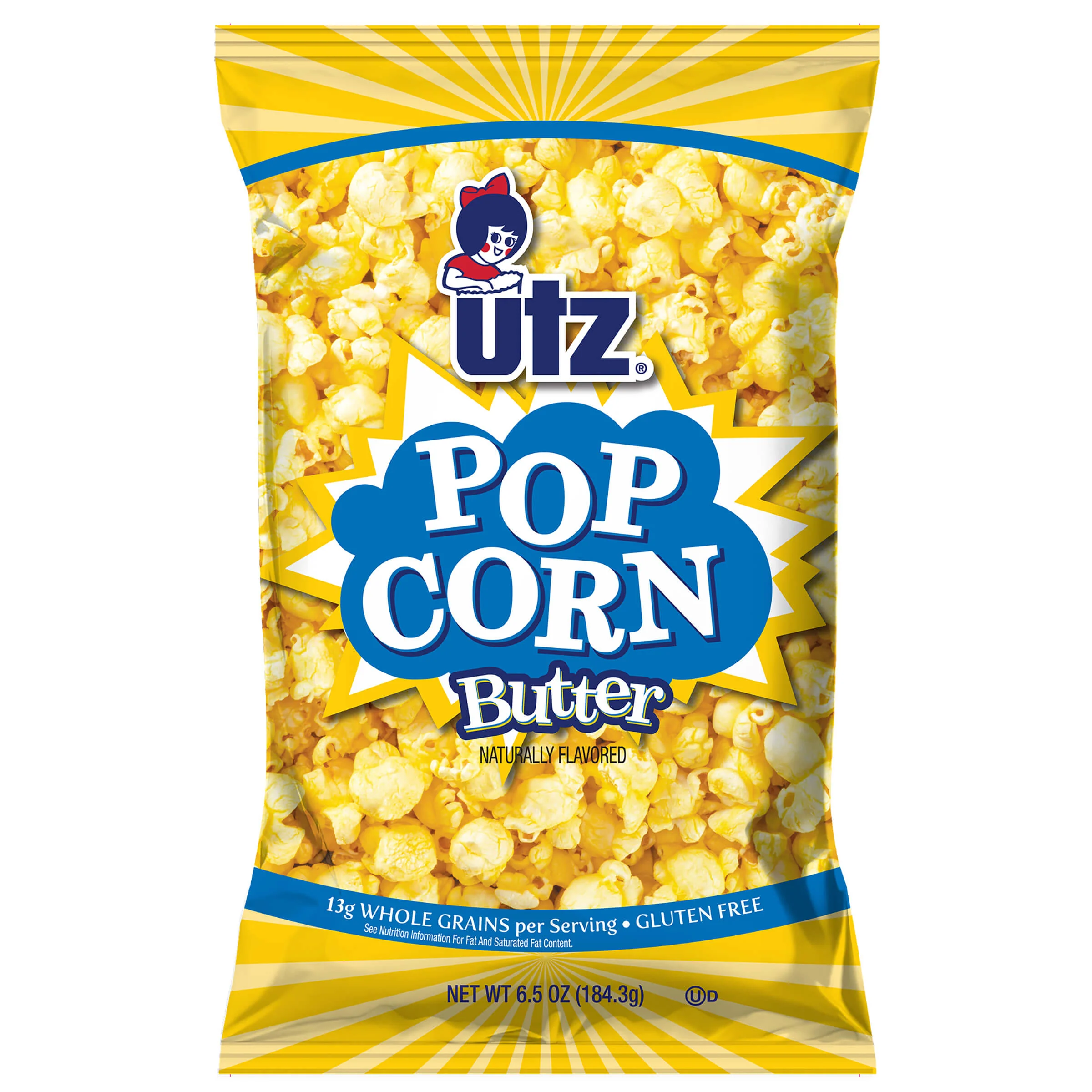 Utz Butter Popcorn, Family Size, 6.5 oz Bag