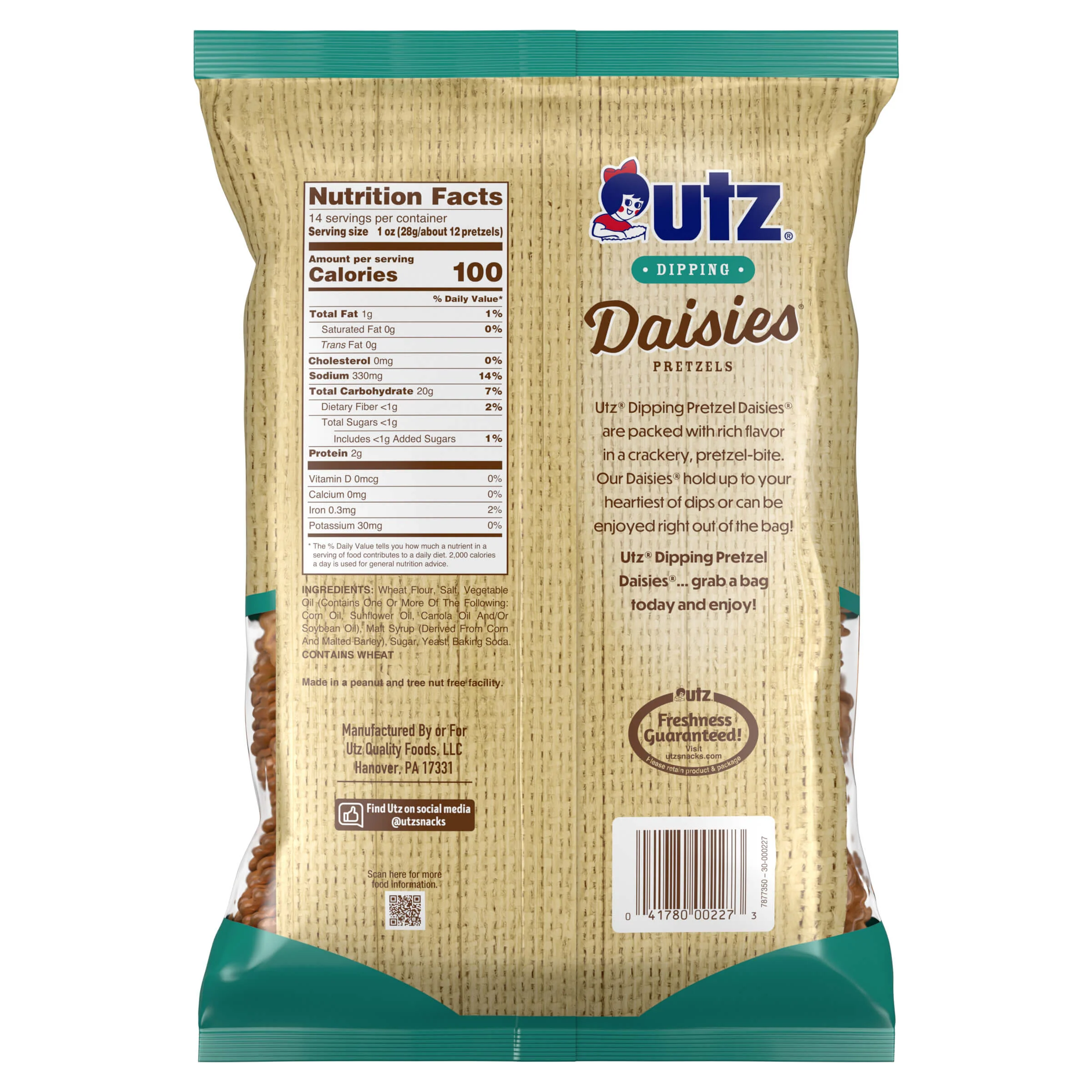 Utz Sourdough Daisies Pretzels, Party Size, 14 oz Bag - Image 2