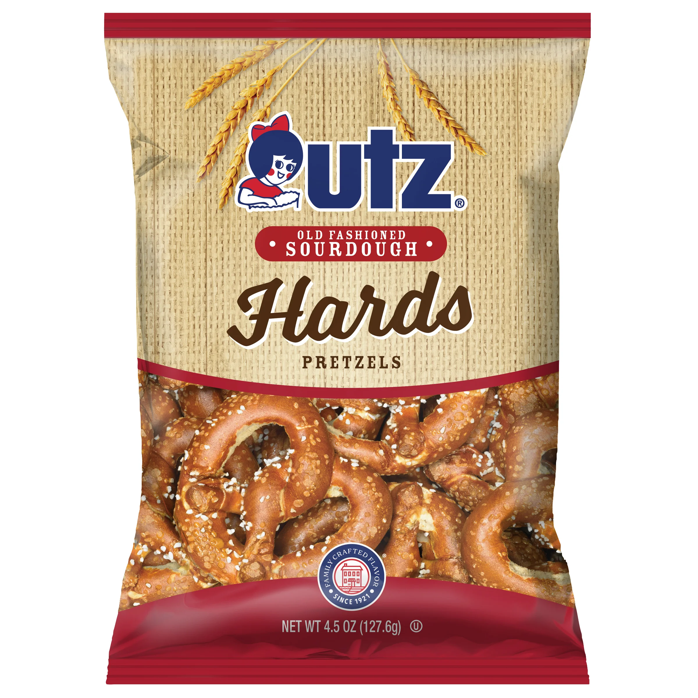 Utz Old Fashioned Sourdough Hards Pretzels, 4.5 oz Bag