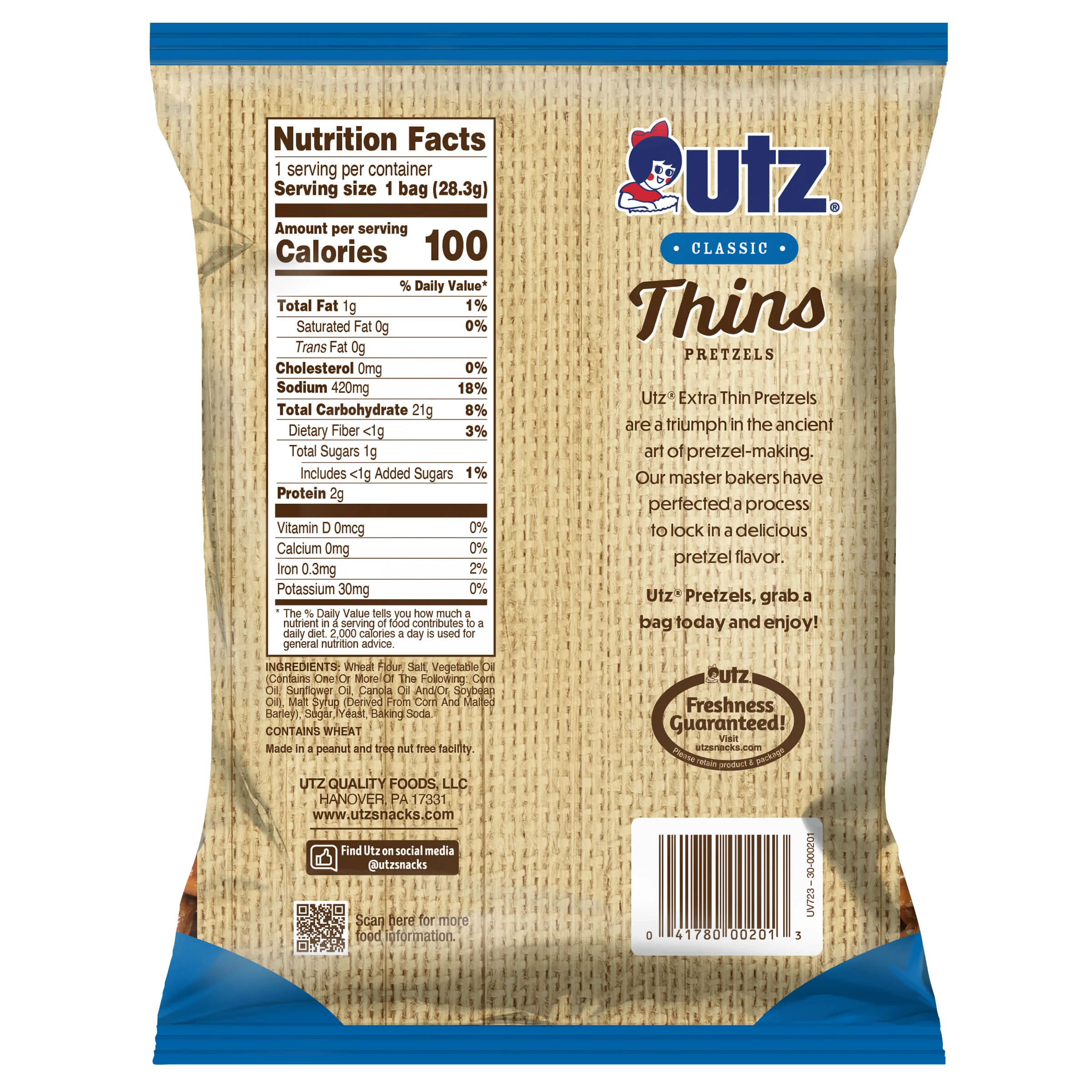 Utz Extra Thins Pretzels, 1 oz Bag - Image 4