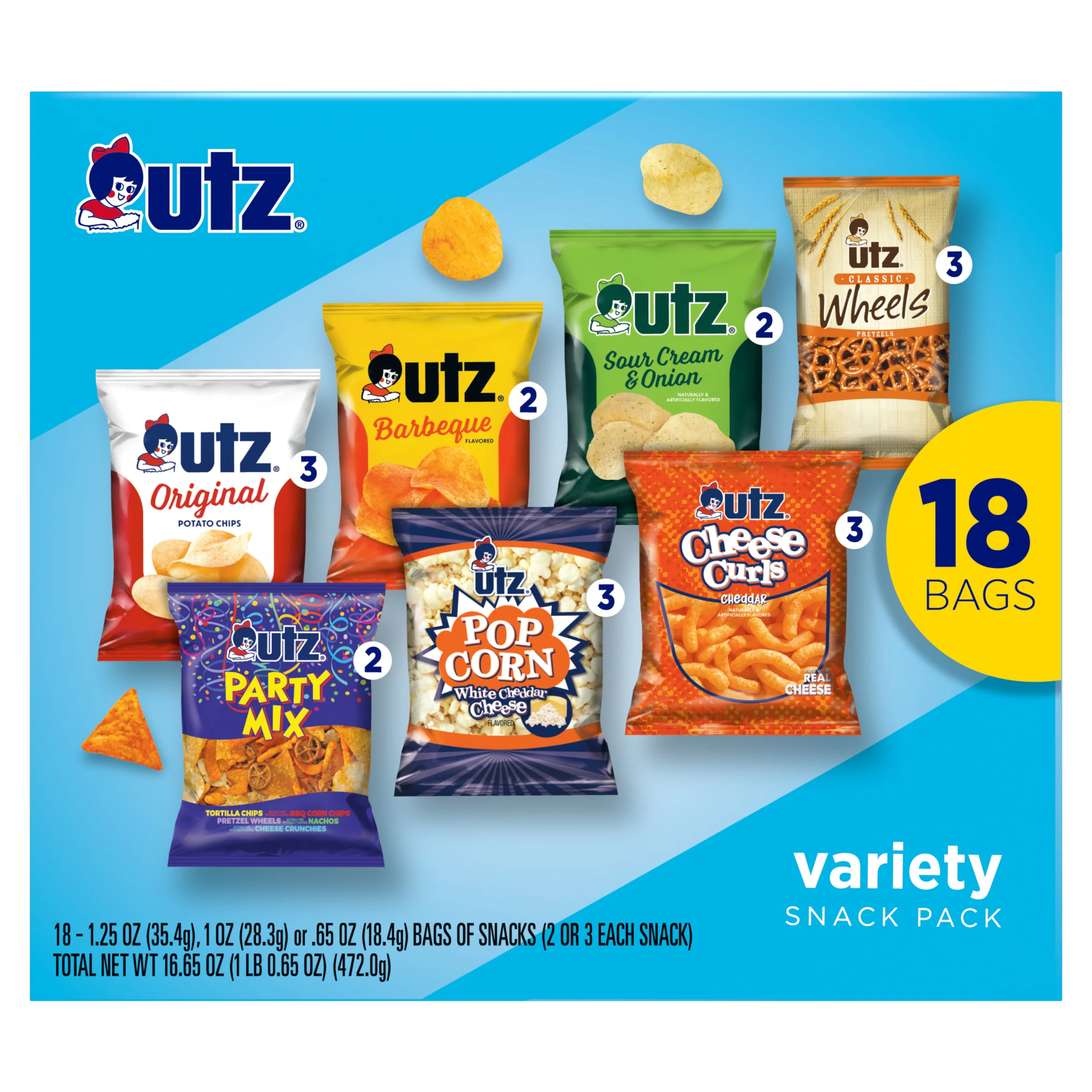 Utz Variety Snack Pack 18ct (0.65-1.25 oz Bags)