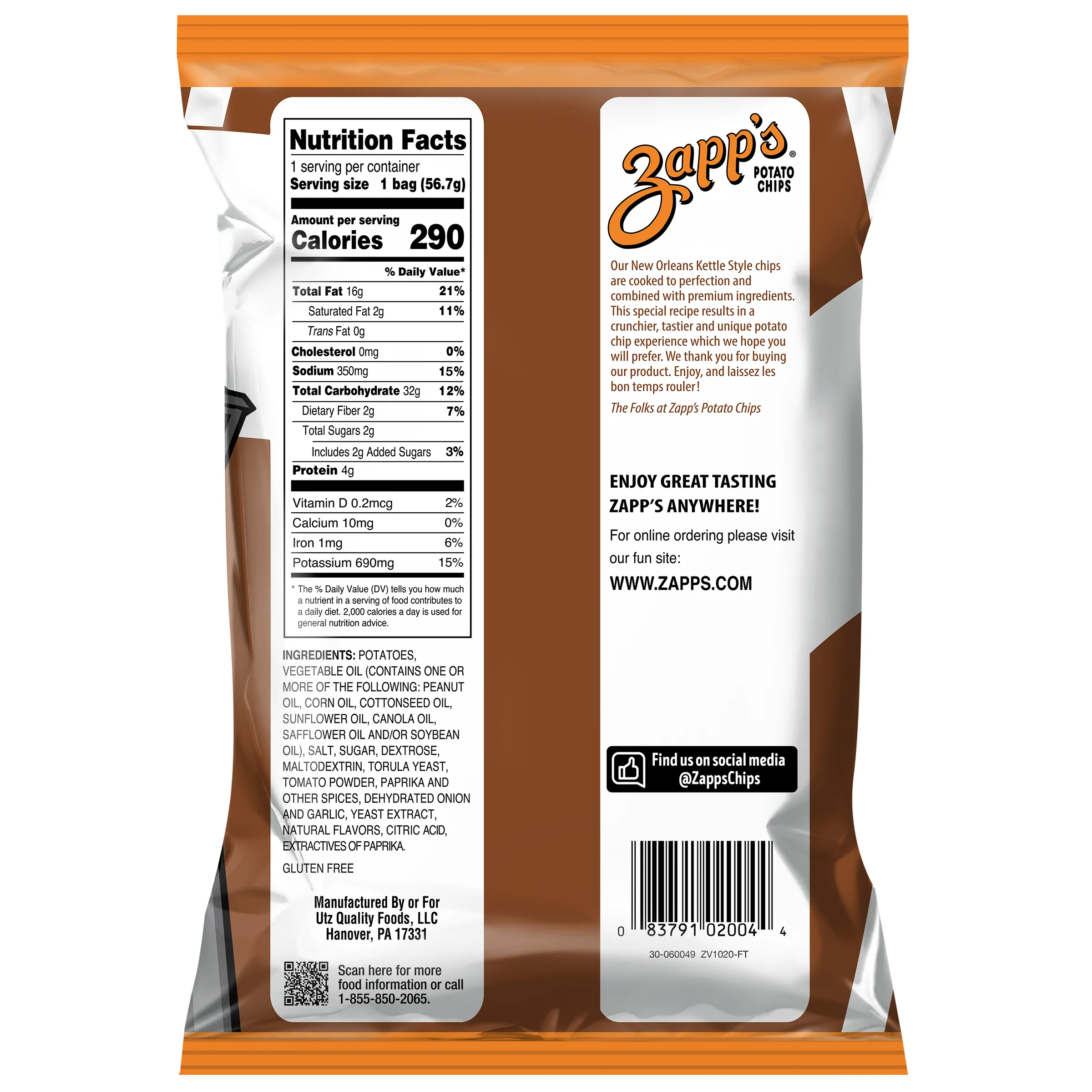 Zapp's Kettle Potato Chips Mesquite BBQ 2 oz. - Image 6