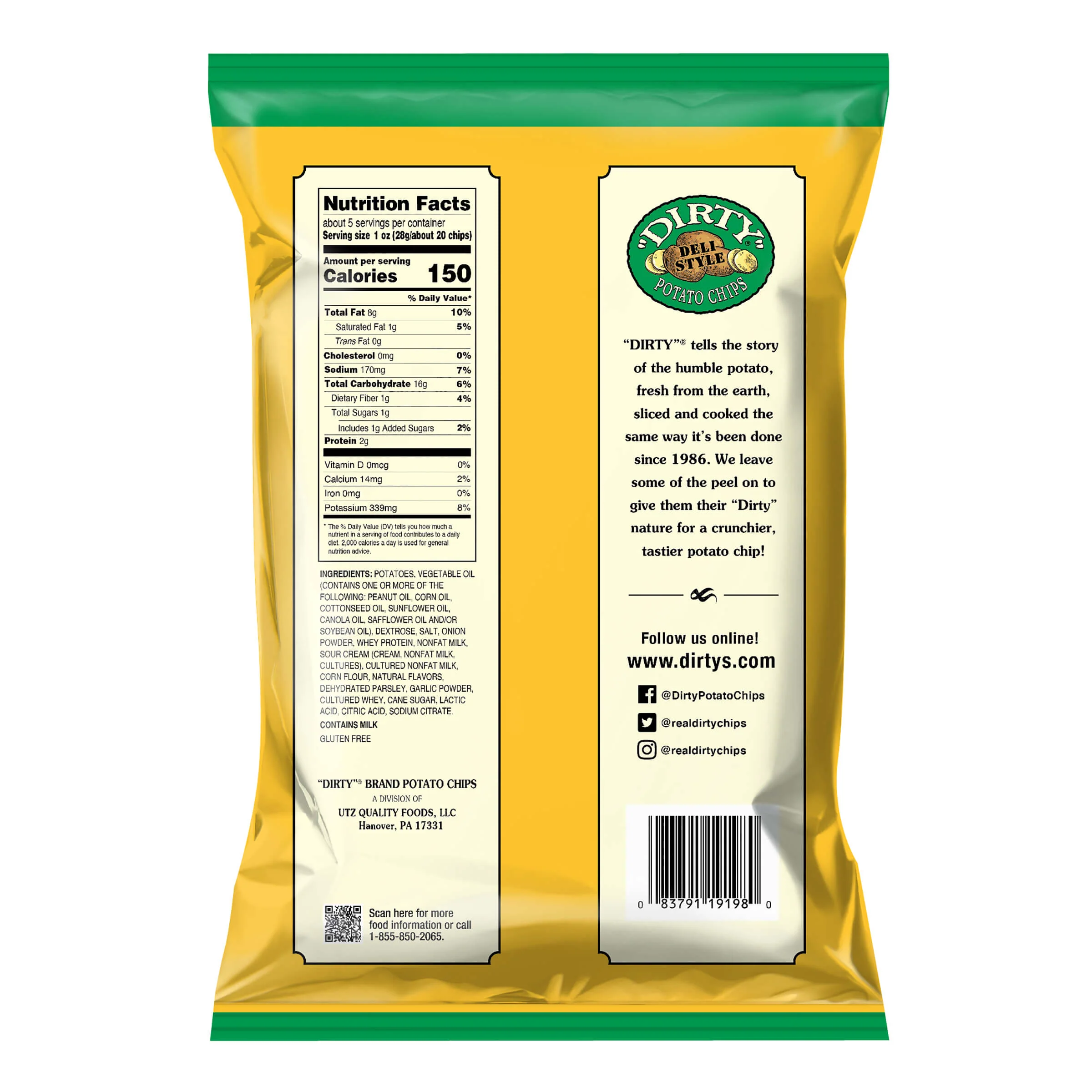 Dirty Kettle Style Potato Chips Sour Cream & Onion, 4.75 oz - Image 5