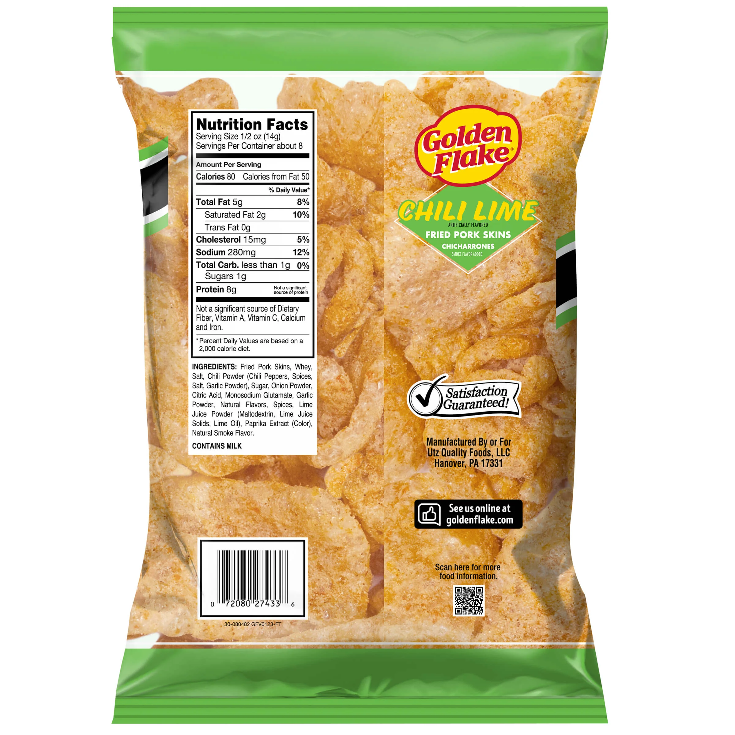 Golden Flake Chili Lime Fried Pork Skins, 4 oz Bag - Image 5