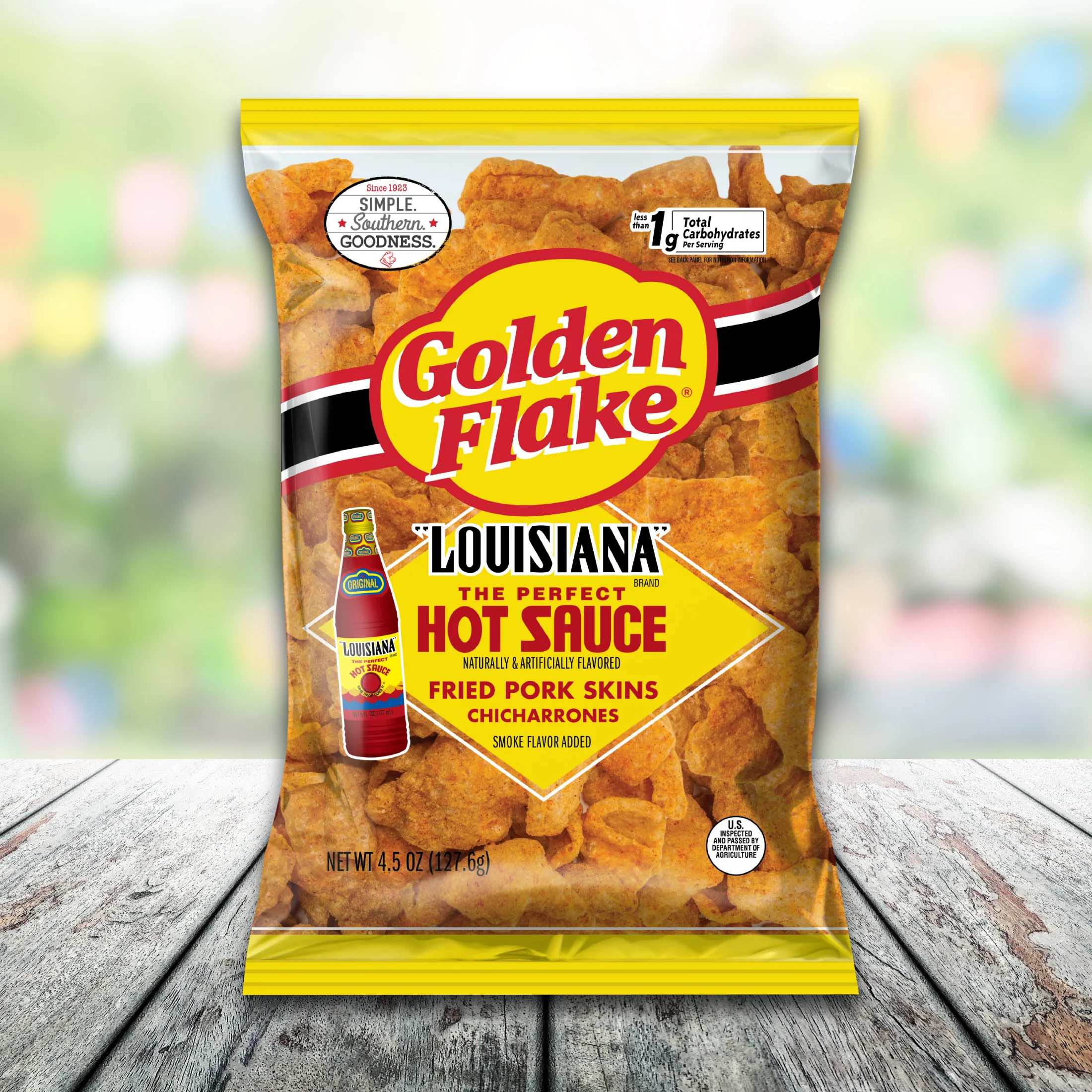 Golden Flake Louisiana Hot Sauce Fried Pork Skins, 4 oz Bag - Image 4
