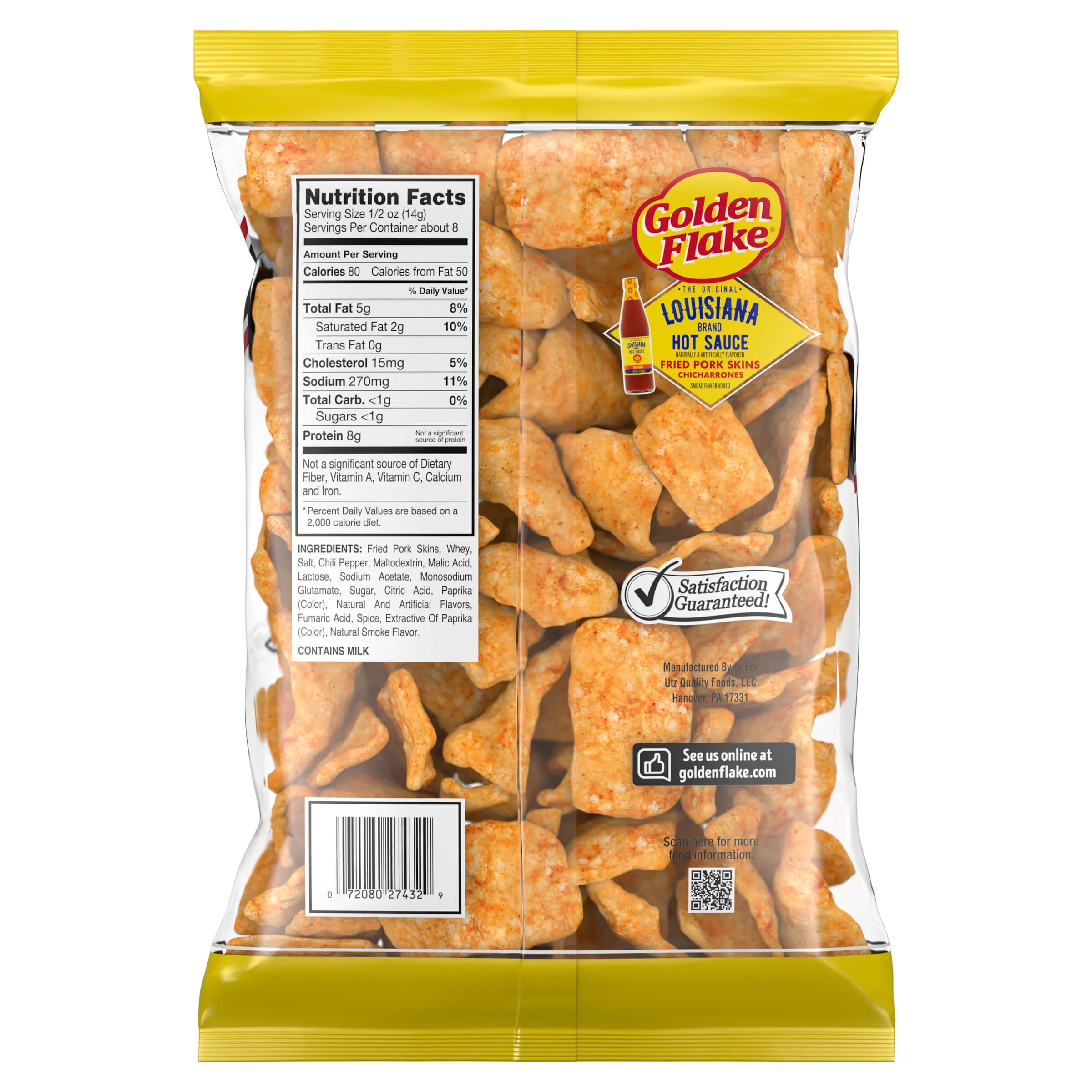 Golden Flake Louisiana Hot Sauce Fried Pork Skins, 4 oz Bag - Image 5
