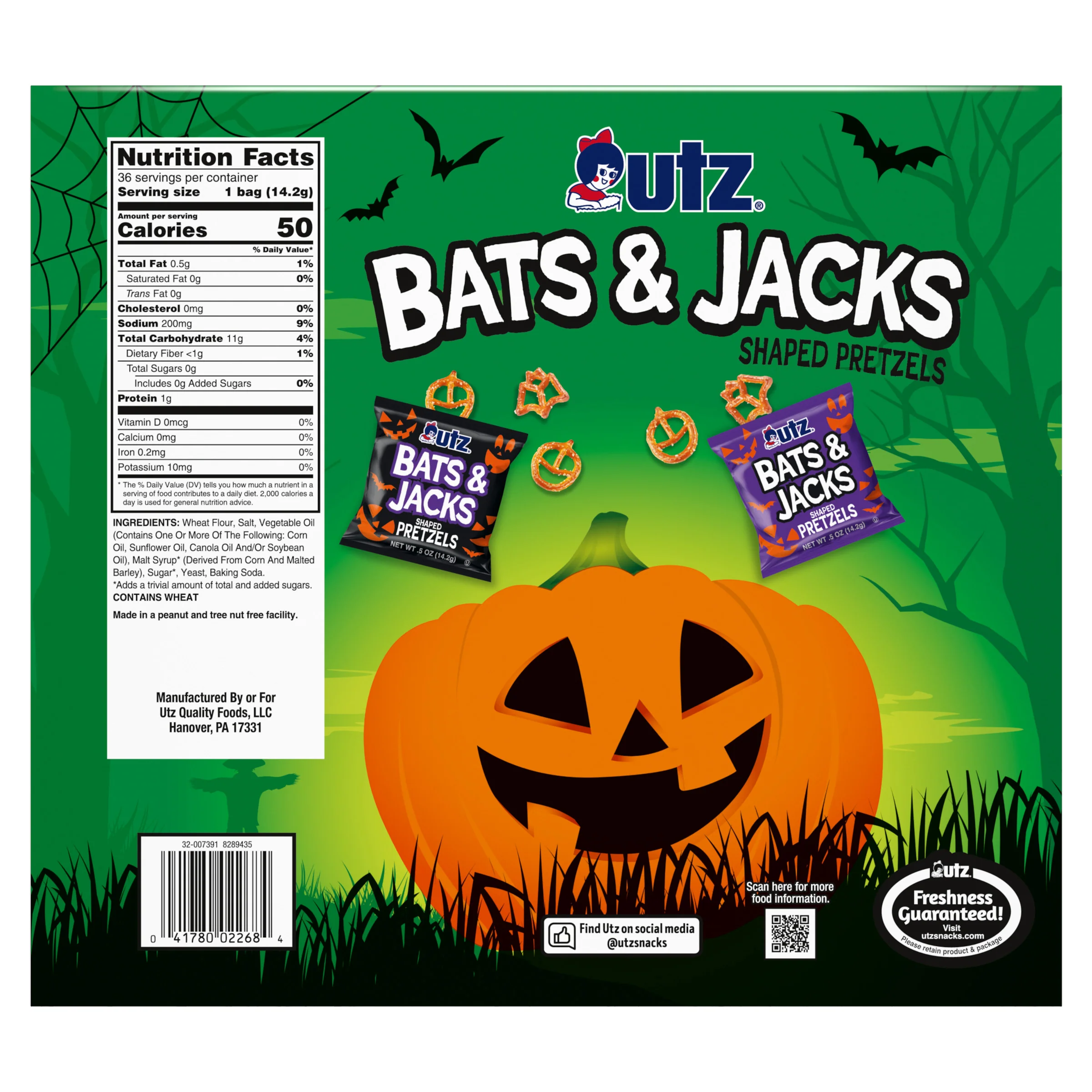 Utz Halloween Pretzels Bats & Jacks Treats Multipack (2 Count) - Image 3