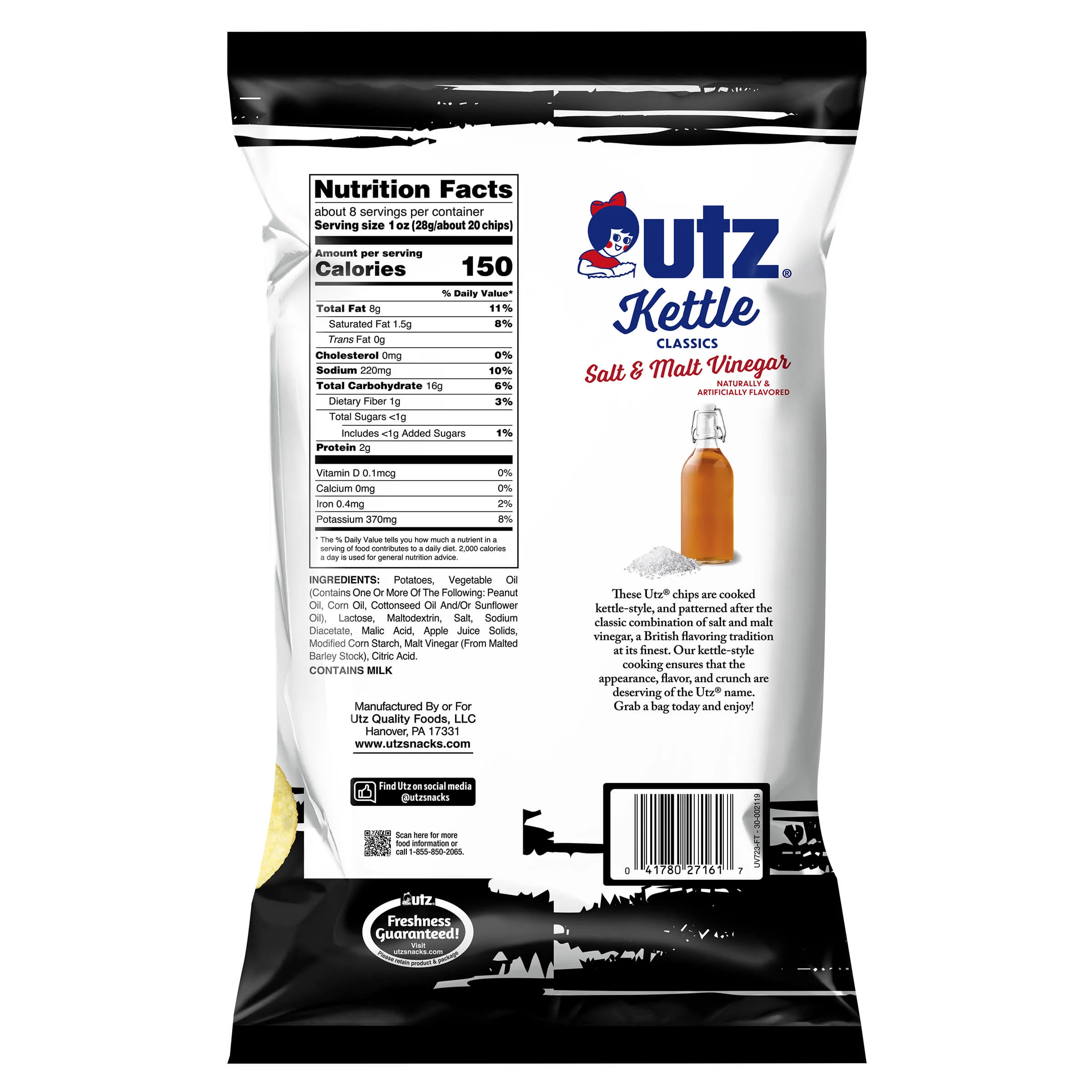 Utz Malt Vinegar Kettle Chips - Image 5