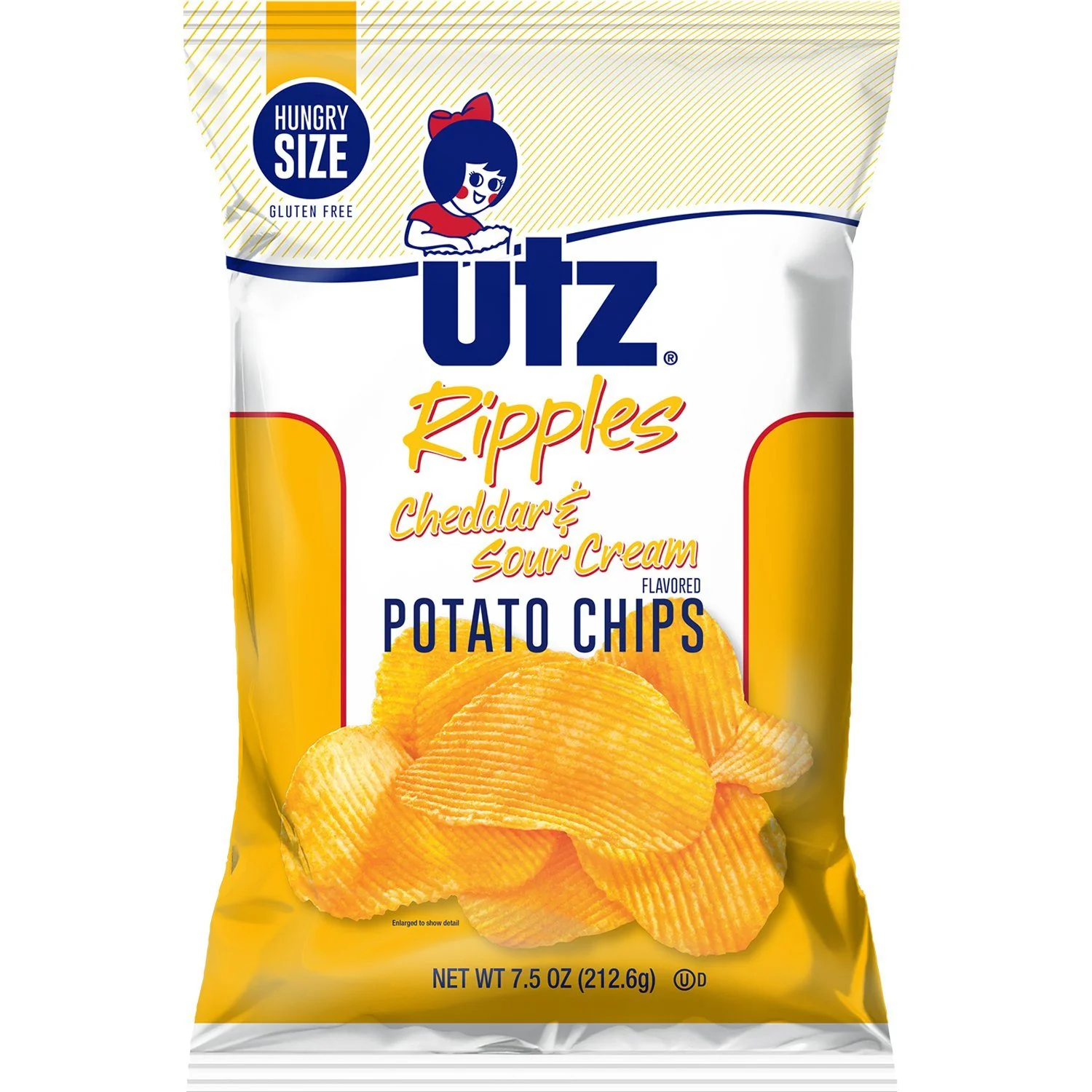 Utz Potato Chips Ripples Cheddar & Sour Cream 7.5 oz