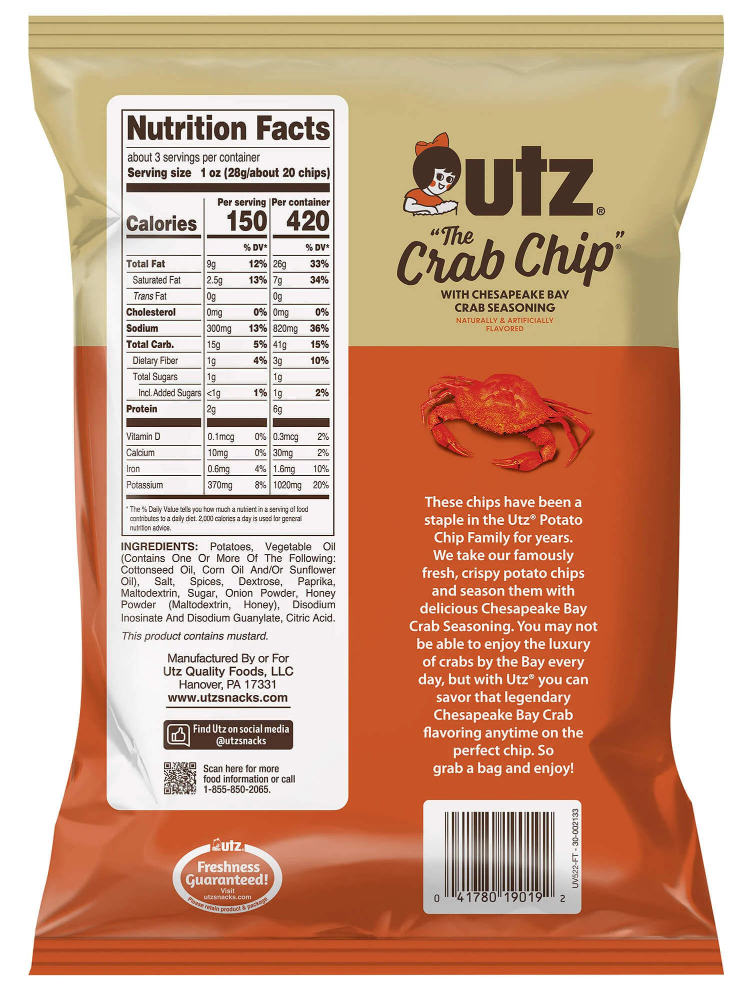 Utz Crab Potato Chips - Image 10