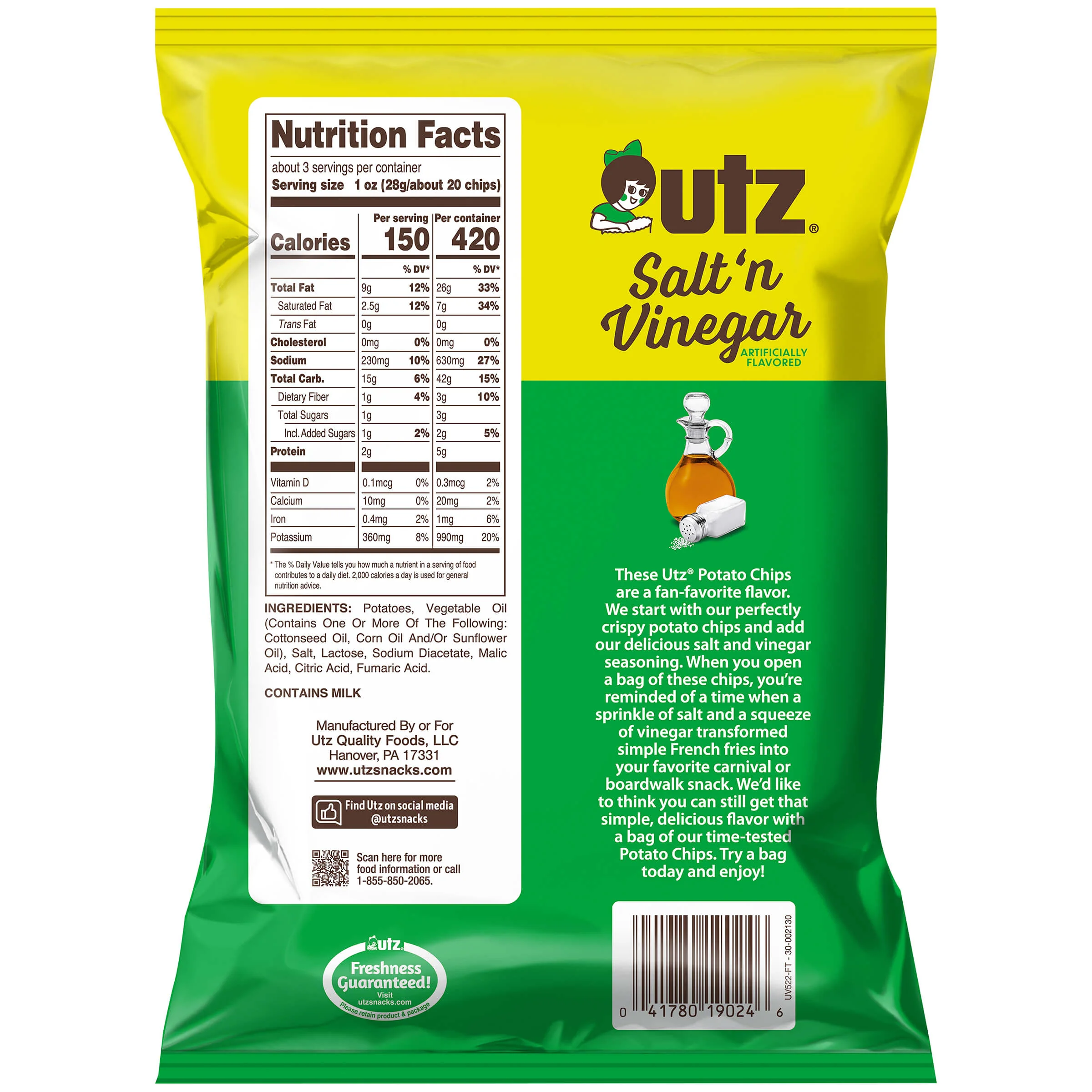 Utz Salt & Vinegar Potato Chips - Image 8