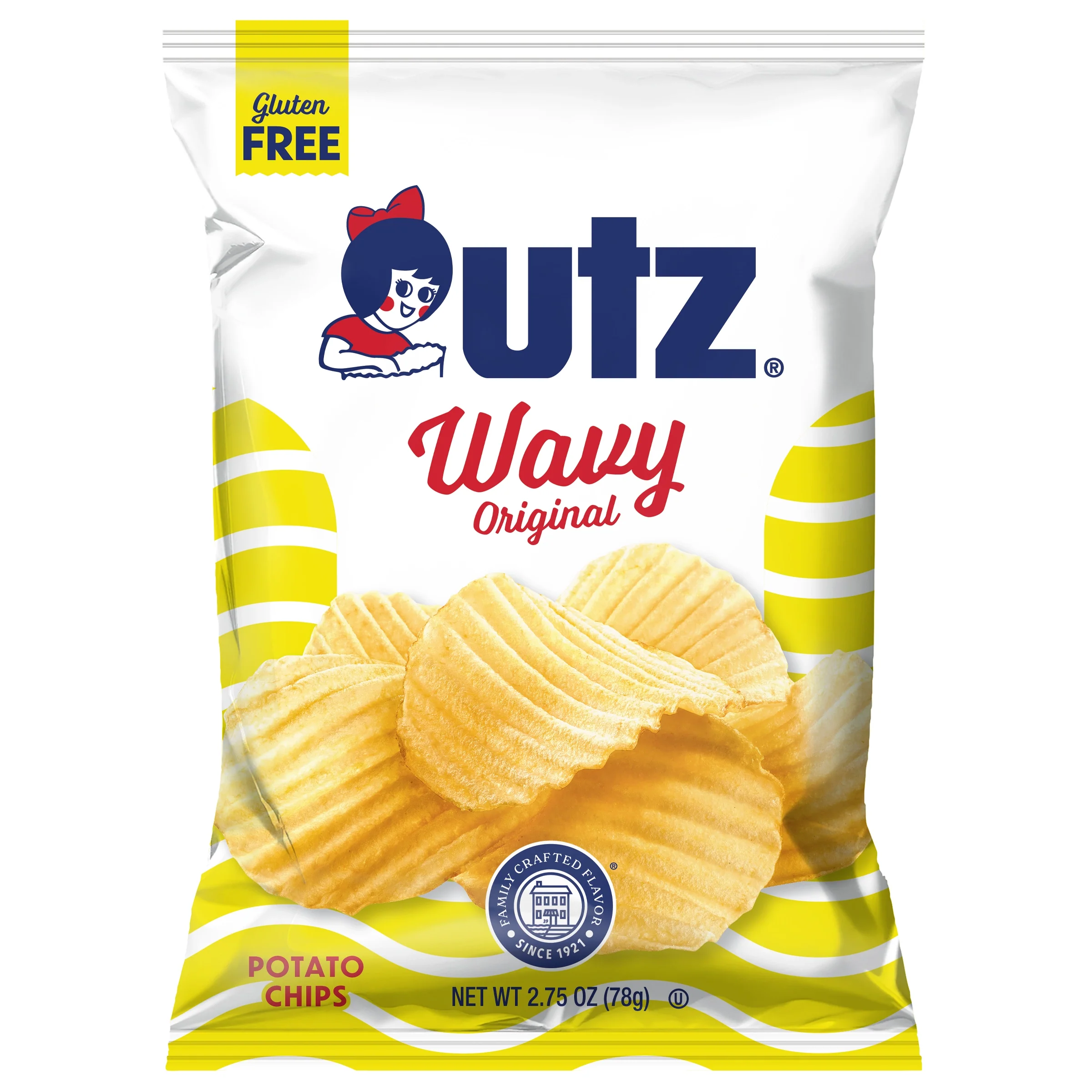 Utz Potato Chips Wavy Classic, 2.75 oz. Bag