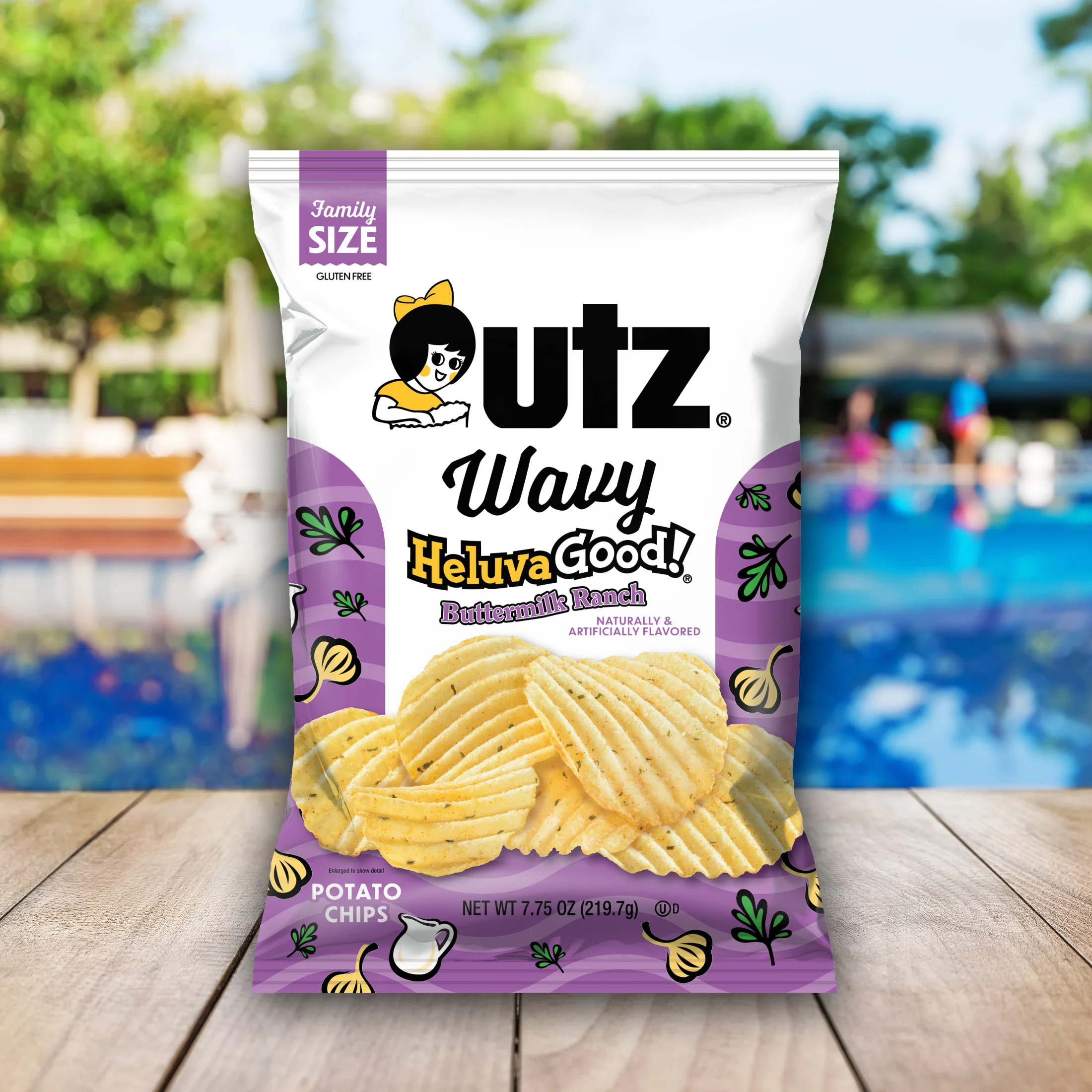 Utz Wavy Buttermilk Ranch Flavored Potato Chips - Image 3