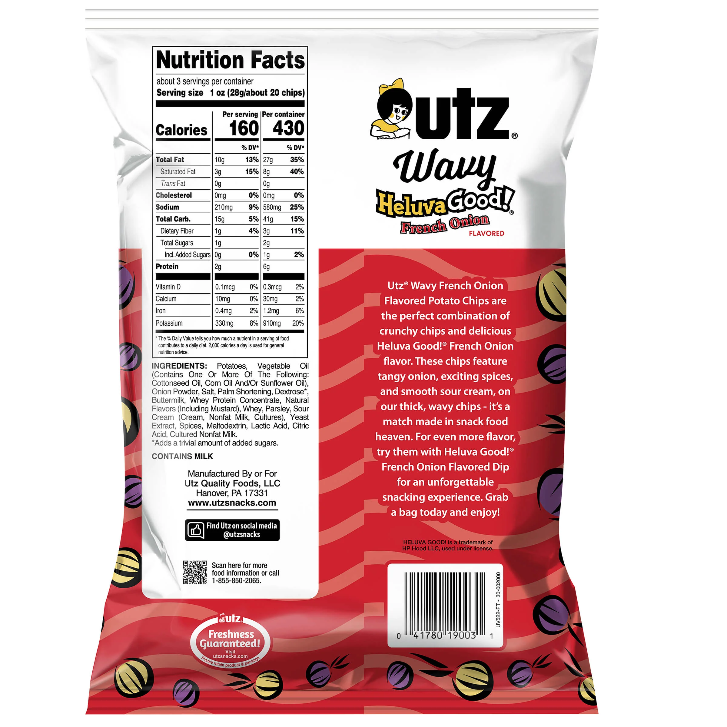 Utz Wavy French Onion Flavored Potato Chips - Image 7