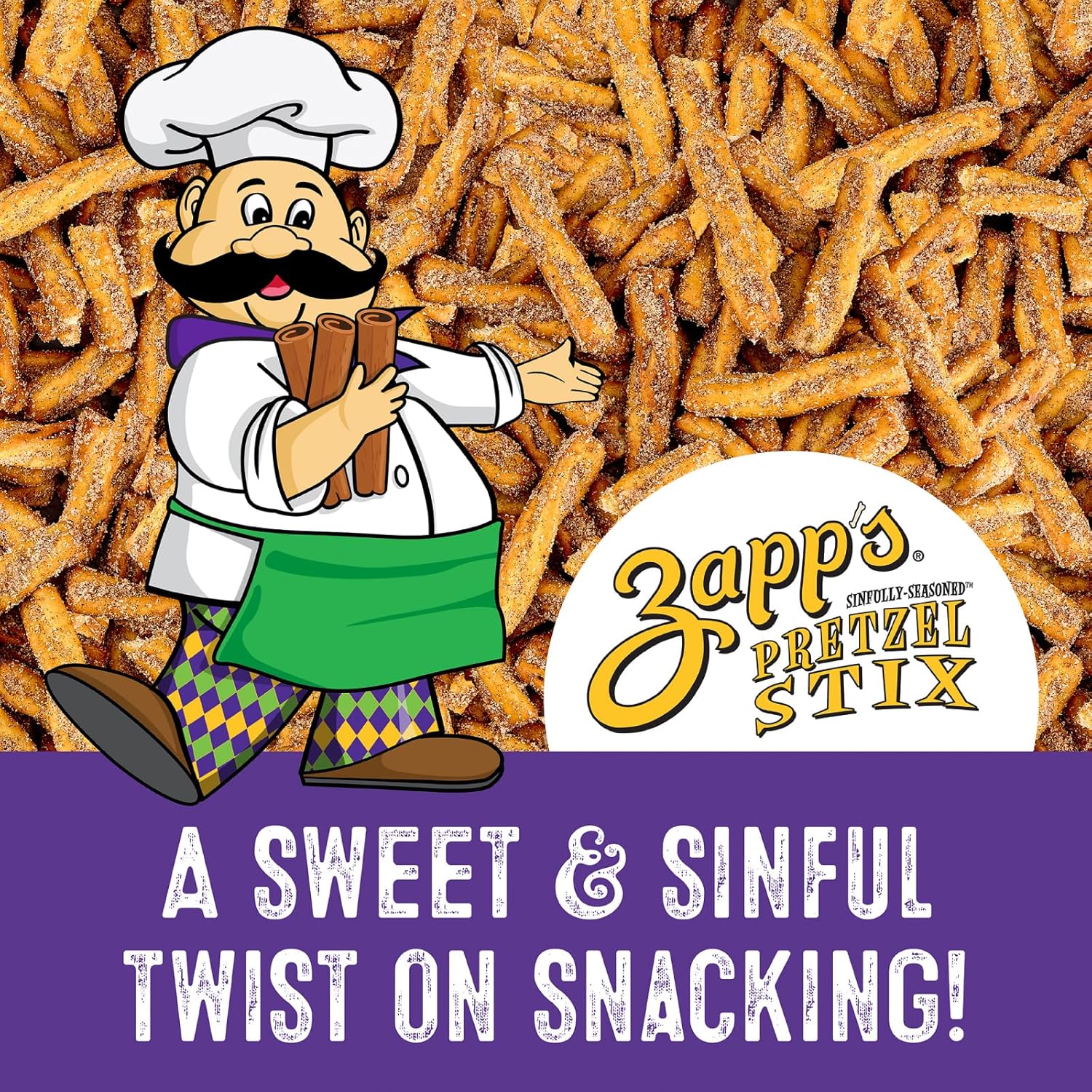 Zapp’s Sweet Cinnamon & Sugar Pretzel Stix - Image 2