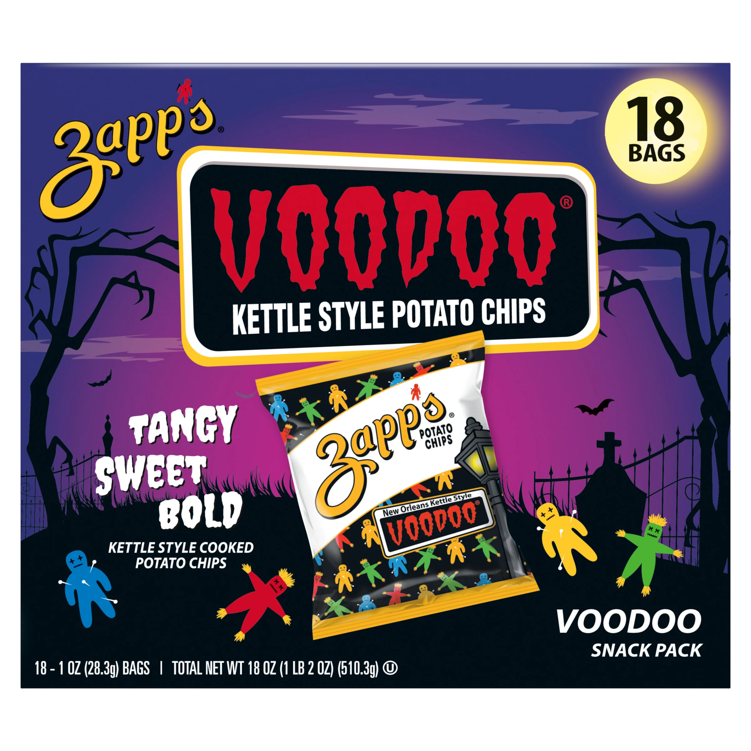 Zapp’s Voodoo Kettle Style Potato Chips Halloween Snack Pack – 18ct (1oz Bags), 2pk - Image 5